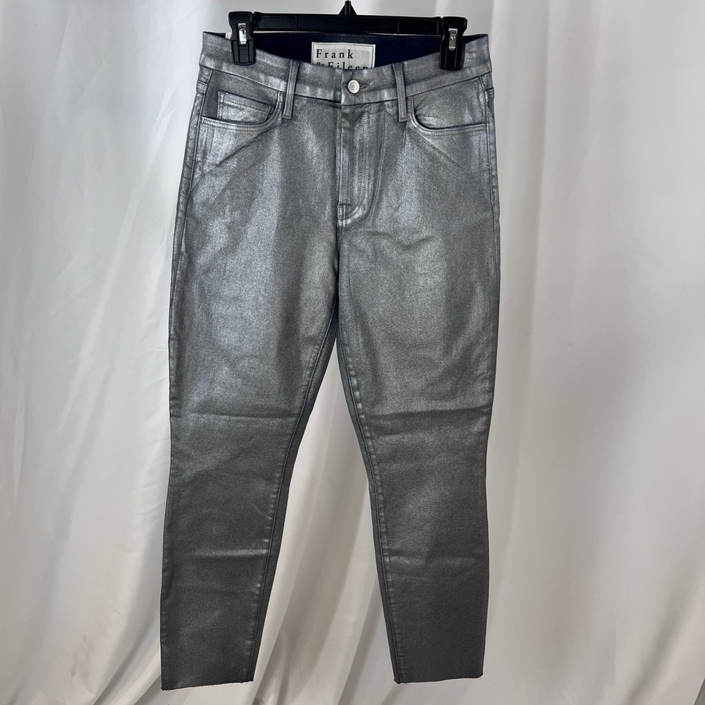 Frank & Eileen ‘Sligo’ Metallic Gray Skinny Jeans